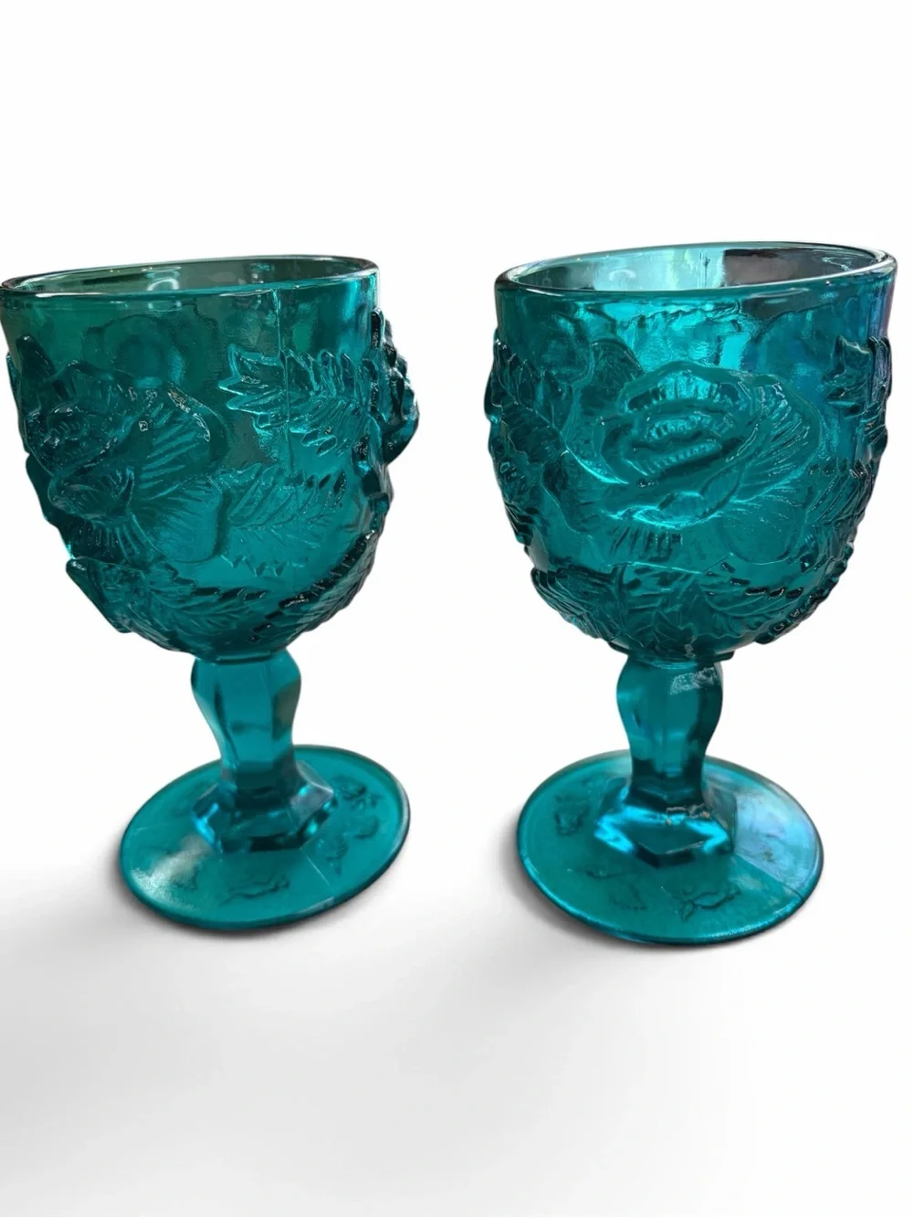 Vintage Madonna Inn Wild Rose Pattern 2 Water Glasses